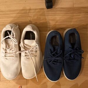 Allbirds women’s size 8 Wool Runners - White and Navy